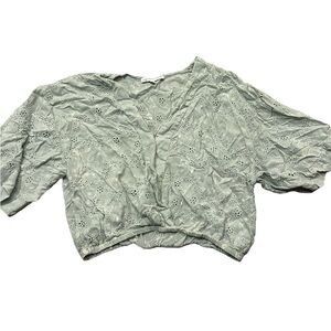 Young Fabulous & Broke Sage Eyelet Blouse